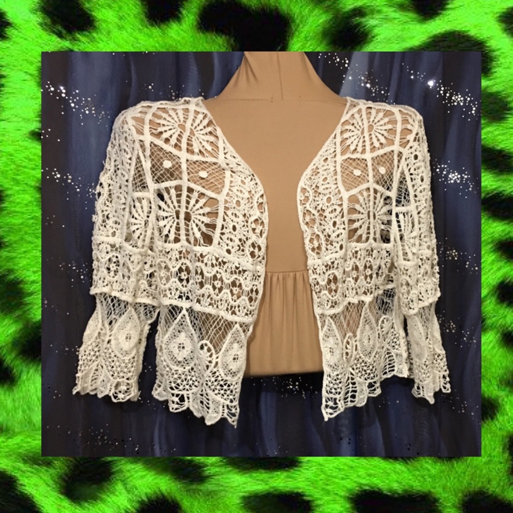 Lovely Crochet cover in Ivory